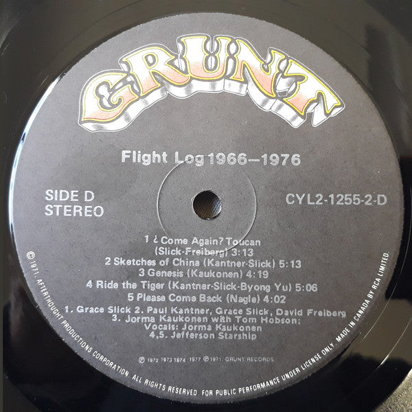 Jefferson Airplane – Flight Log  2lps - Folk Rock, Rock & Roll, Psychedelic Rock (vinyl) cover issues