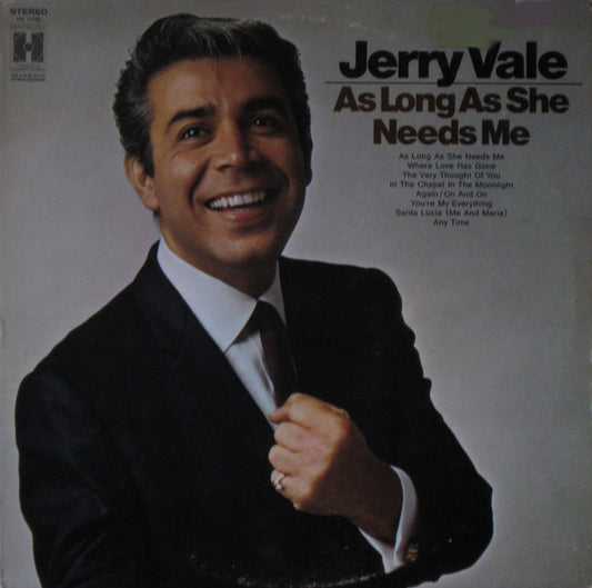 Jerry Vale – As Long As She Needs Me - 1969  pop vocal (Vinyl) NM