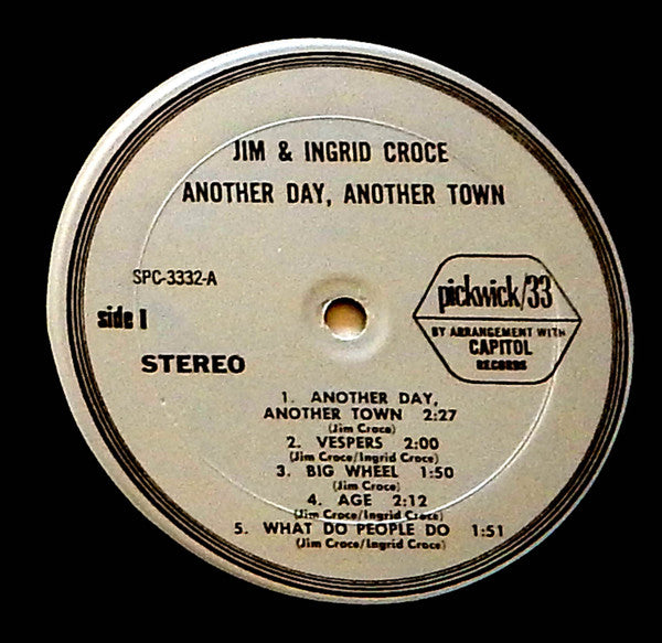 Jim & Ingrid Croce – Another Day, Another Town - 1974-Pop, Folk, World, & Country (Vinyl)