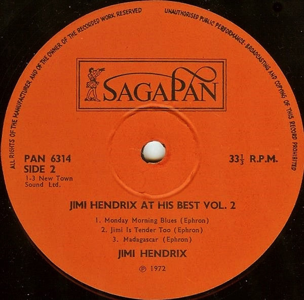 Jimi Hendrix – Jimi Hendrix At His Best (Volume 2) 1972- Blues Rock, Psychedelic Rock (UK Import Vinyl)
