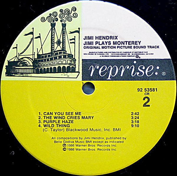 Jimi Hendrix – Jimi Plays Monterey 1986 Genre: Rock, Stage & Screen Style: Blues Rock, Psychedelic Rock, Soundtrack (vinyl)