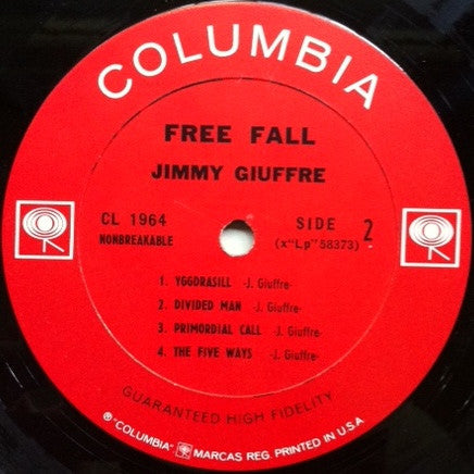 Jimmy Giuffre – Free Fall - 1963-jazz - (Rare Vinyl) Excellent vinyl