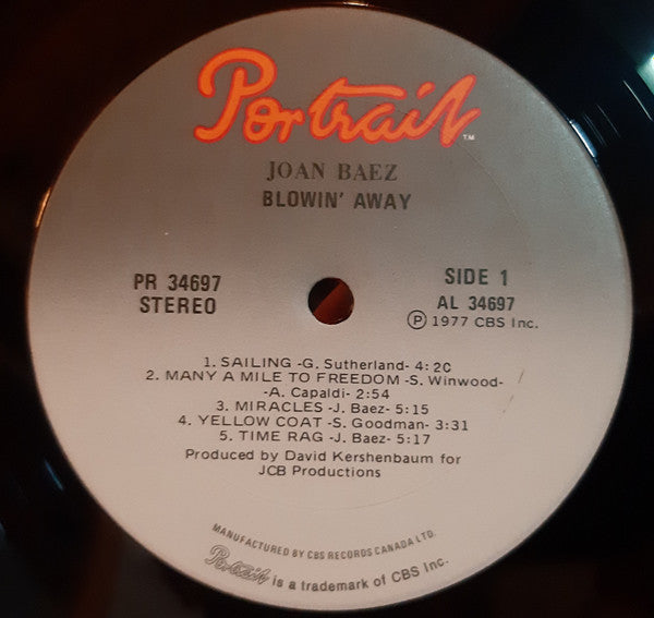 Joan Baez – Blowin' Away - 1977-Ballad, Folk ( Vinyl )