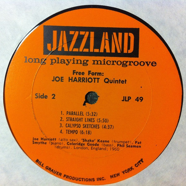 Joe Harriott Quintet – Free Form - `961-Free Jazz (Vinyl) Rare Vinyl