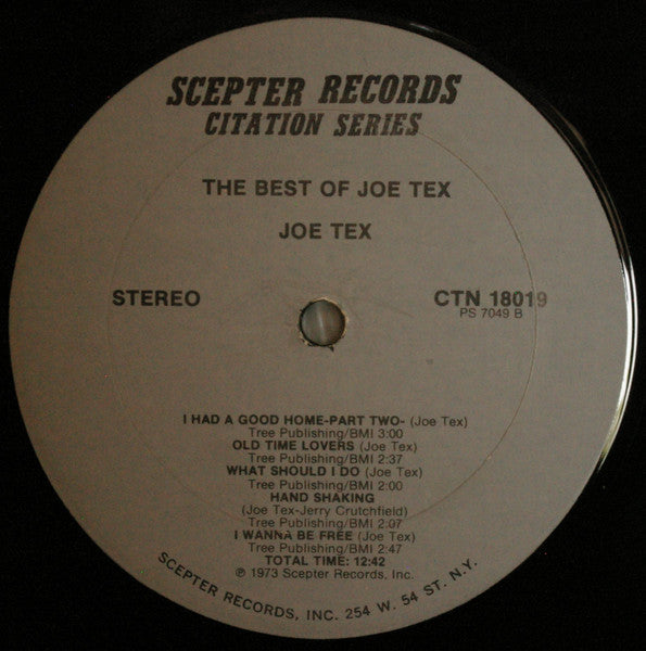 Joe Tex – The Best Of - 1973-Funk / Soul Style:Rhythm & Blues (Vinyl)  Near Mint