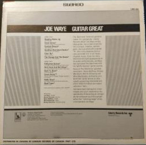 Joe Waye Guitar Great - Folk, World, & Country, Jazz, Maritime ,   (Rare  Vinyl) Near Mint