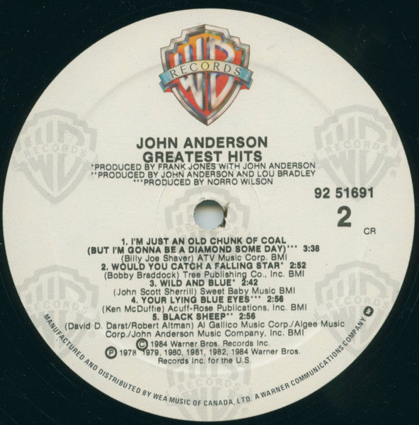 John Anderson Greatest Hits - 1984-Folk, World, & Country (Vinyl)