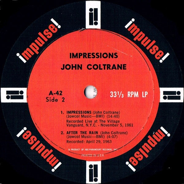 John Coltrane – Impressions 1963-Free Jazz, Post Bop, Modal ( Very Rare Vinyl )