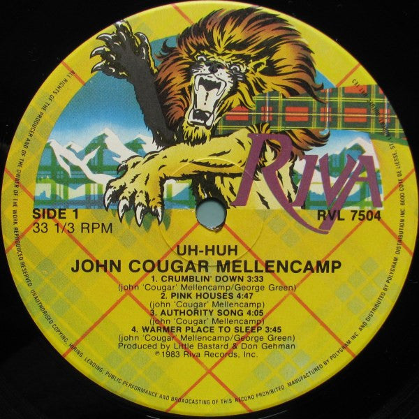John Cougar Mellencamp Uh-Huh -1983 Pop Rock (vinyl ) Mint Copy !