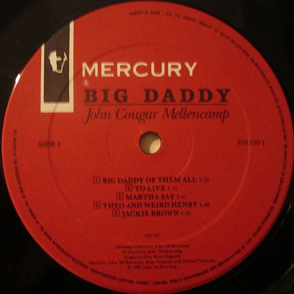 John Cougar Mellencamp – Big Daddy - 1989-Folk Rock, Southern Rock (Vinyl)