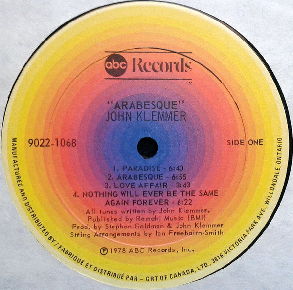 John Klemmer – Arabesque – Jazz / Fusion / Instrumental (vinyl)