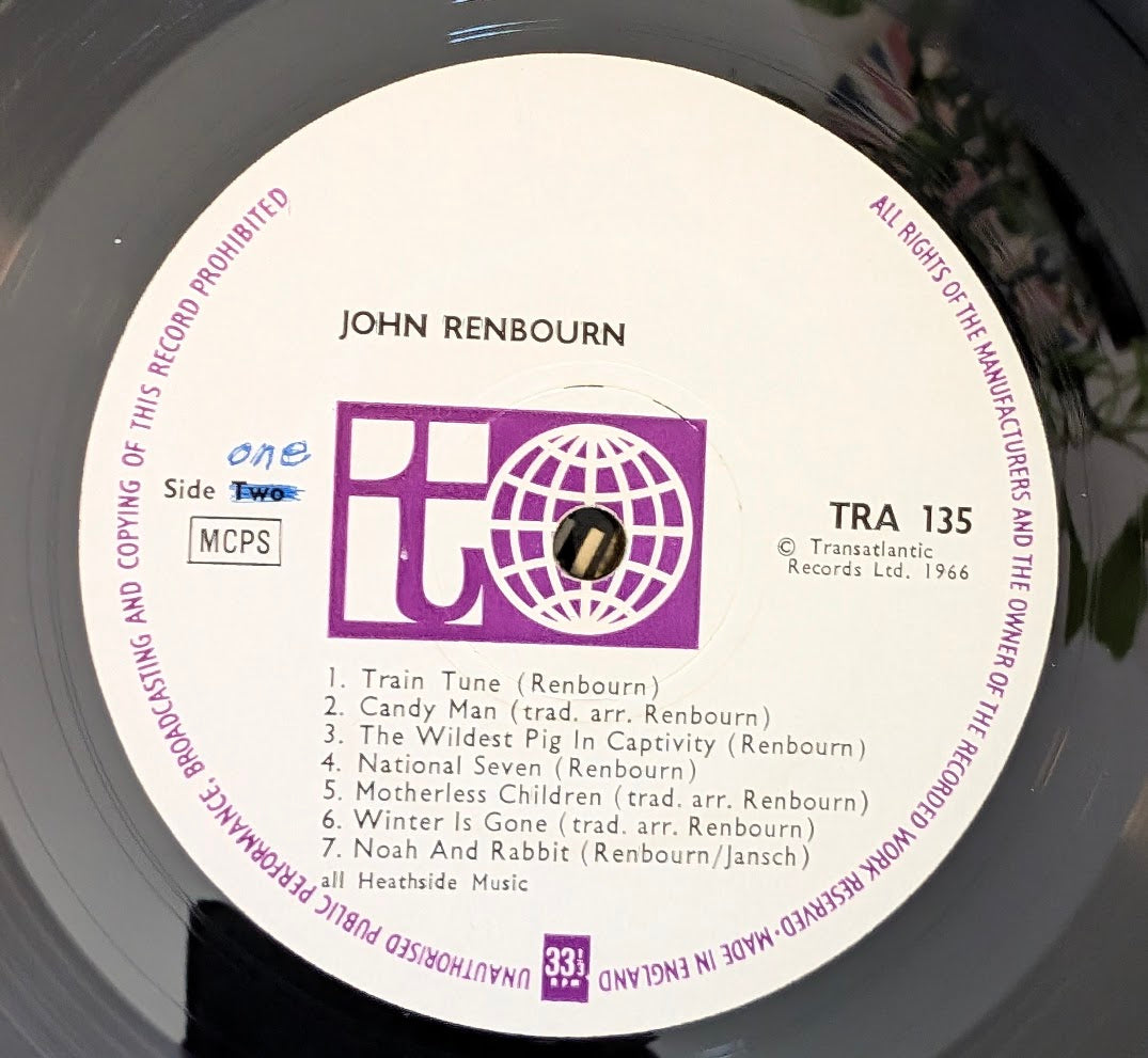 John Renbourn John Renbourn  1969-Rock, Blues, Folk, World, & Country Style: Acoustic, Folk (Rare Vinyl) MISPRINT