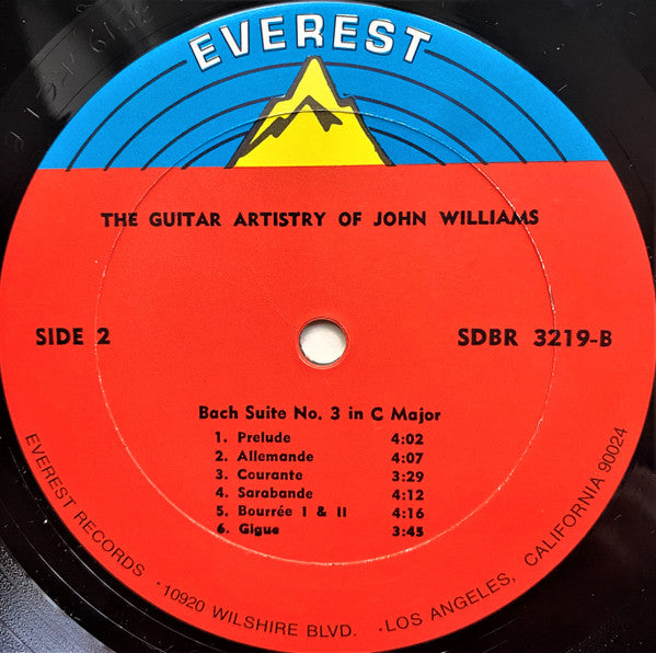 John Williams  Bach, Johann Sebastian Bach – The Guitar Artistry Of John Williams The Guitar Artistry Of John Williams: Bach Suites No. 1 In G Major · Suite No. 3 In C Major- 1968 Classical Style: Baroque (Mint Vinyl))