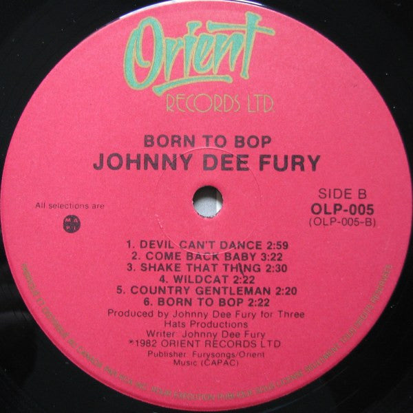 Johnny Dee Fury Born To Bop - 1982-Rock Rockabilly (Vinyl) Mint
