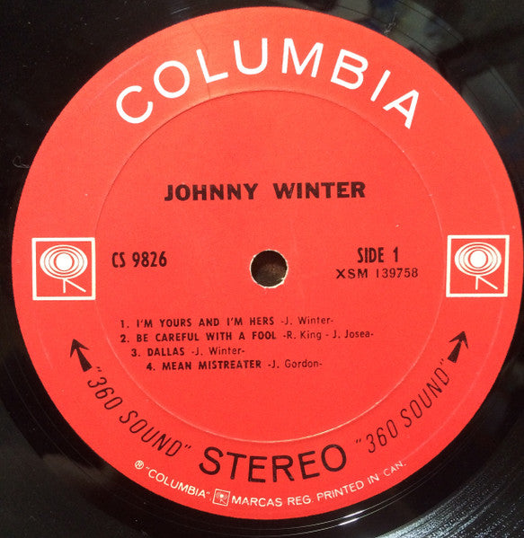 Johnny Winter ‎– Johnny Winter -1969-  Blues Rock (vinyl)