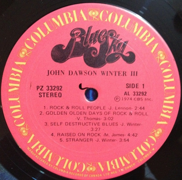 Johnny Winter – John Dawson Winter III 1974-Rock, Blues Style: Electric Blues (vinyl)