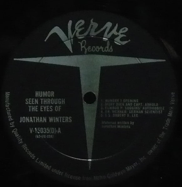 JONATHAN WINTERS – Humor Seen Through the Eyes of Jonathan Winters ,1960, Comedy, Spoken Word (vinyl)