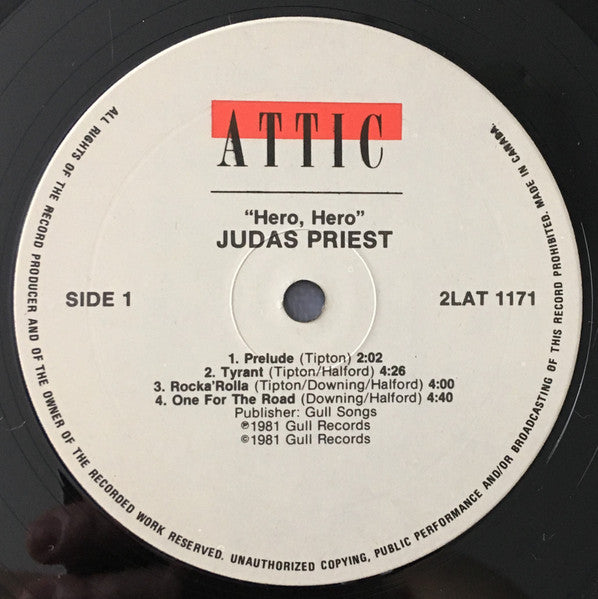 Judas Priest – Hero, Hero (2 lps) 1981 Heavy Metal ( Vinyl) 2 lps - Hard To Find!