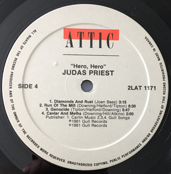 Judas Priest – Hero, Hero (2 lps) 1981 Heavy Metal ( Vinyl) 2 lps - Hard To Find!