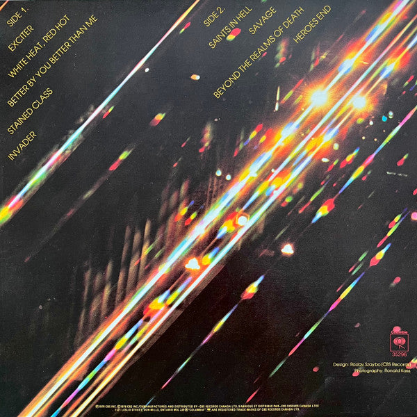 Judas Priest – Stained Class - 1978-Heavy Metal (Vinyl) names on tyhe cover