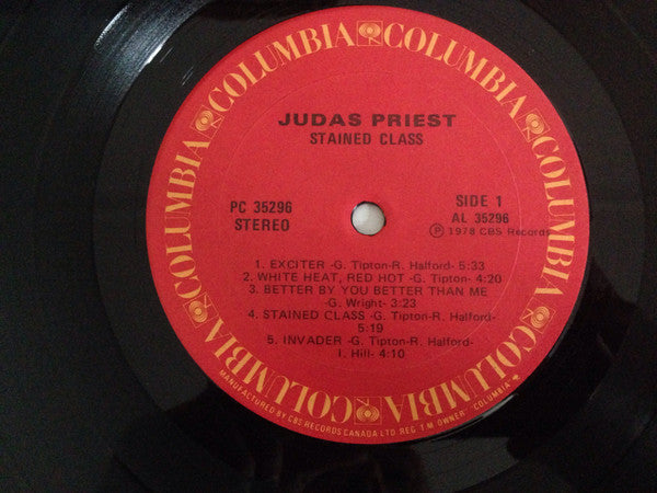 Judas Priest – Stained Class - 1978-Heavy Metal (Vinyl) names on tyhe cover