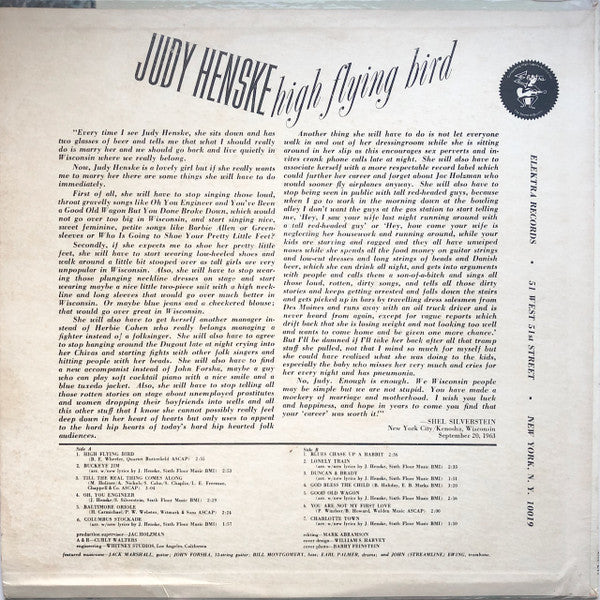 Judy Henske – High Flying Bird - 1963-Jazz, Folk, World, & Country Style: Folk ( Rare Vinyl)