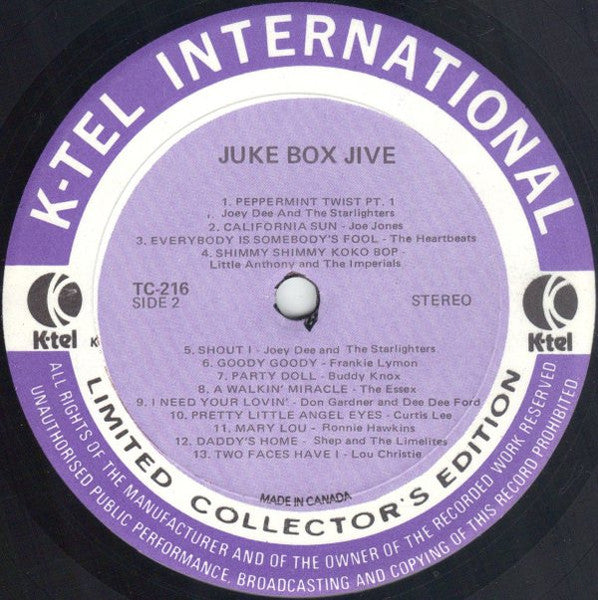 Juke Box Jive -1975- Bill Haley, Ronnie Hawkins, Mitch Ryder,Tokens + (vinyl)