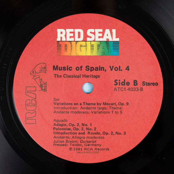 Julian Bream, Fernando Sor / Dionisio Aguado – Music Of Spain, Vol.4 The Classic Heritage - classical (Vinyl)
