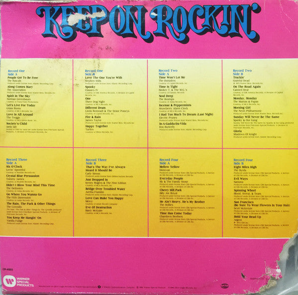 Various ‎– Keep On Rockin’ – 1983 – Soft Rock/Pop (rare vinyl) 4 lp set