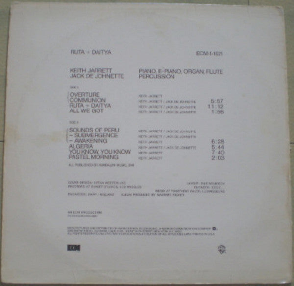 Keith Jarrett & Jack DeJohnette – Ruta and Daitya – 1973 – Jazz / Avant-Garde (U.S. pressing)