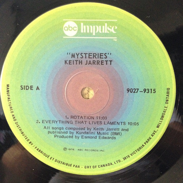 KEITH JARRETT — Mysteries (Impulse!, AS-9321) Jazz Fusion (Vinyl – Canadian Release)