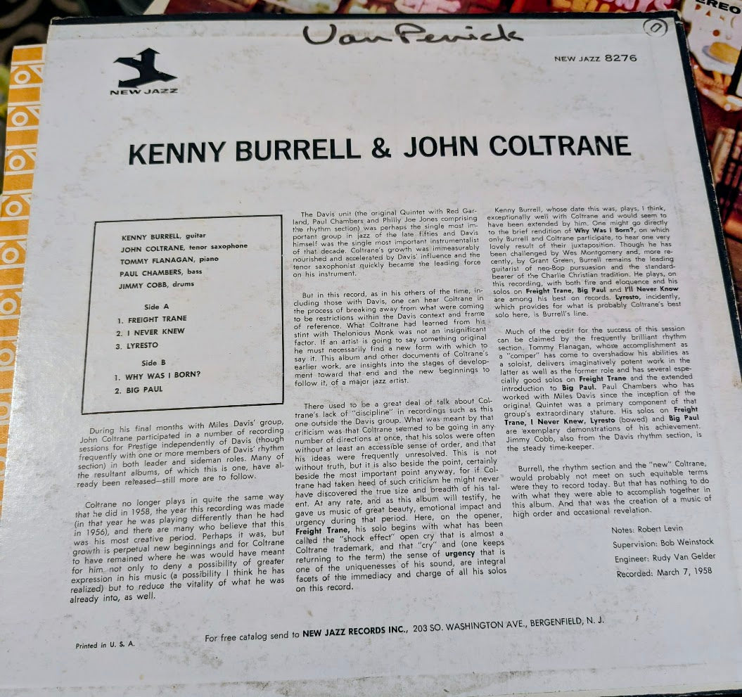 Kenny Burrell & John Coltrane - 1963-Jazz Style: Hard Bop (Rare Vinyl) Near Mint
