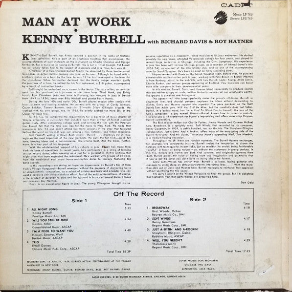 Kenny Burrell – Man At Work 1966 -Jazz Style: Hard Bop (Rare Vinyl)