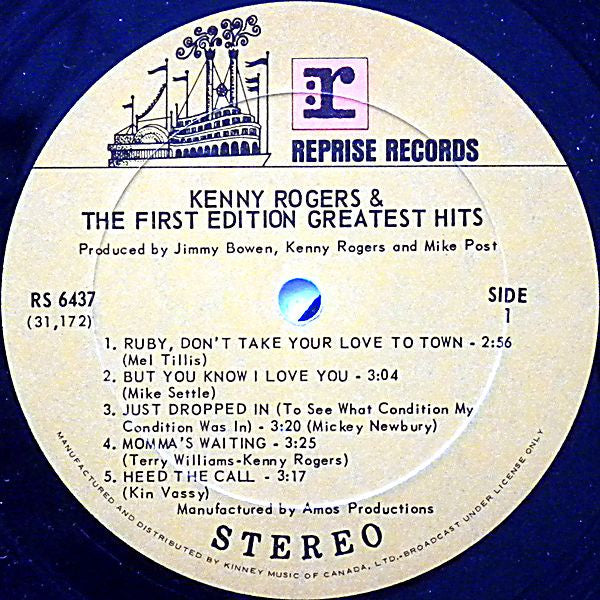 Kenny Rogers and the First Edition, Greatest Hits -1971 Country Rock ( Clearance Vinyl) BARGAIN BIN