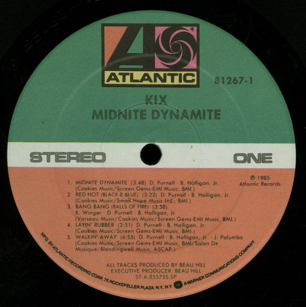 Kix  Midnite Dynamite - 1985- 	Hard Rock, Glam, Arena Rock, Heavy Metal (vinyl) Hard to Find !