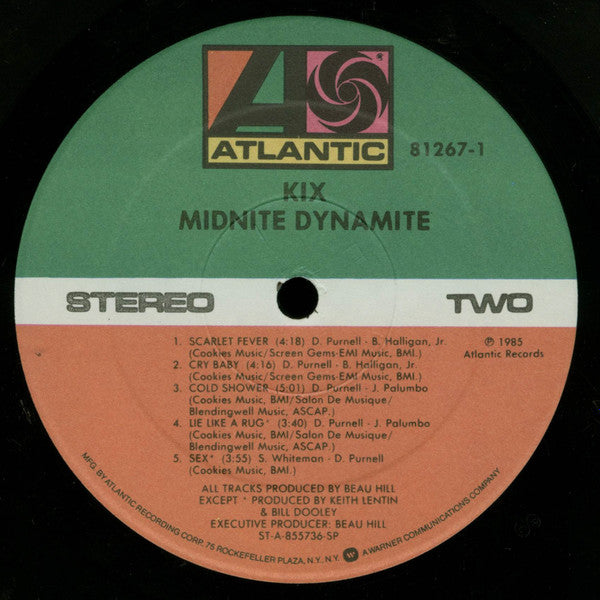 Kix  Midnite Dynamite - 1985- 	Hard Rock, Glam, Arena Rock, Heavy Metal (vinyl) Hard to Find !
