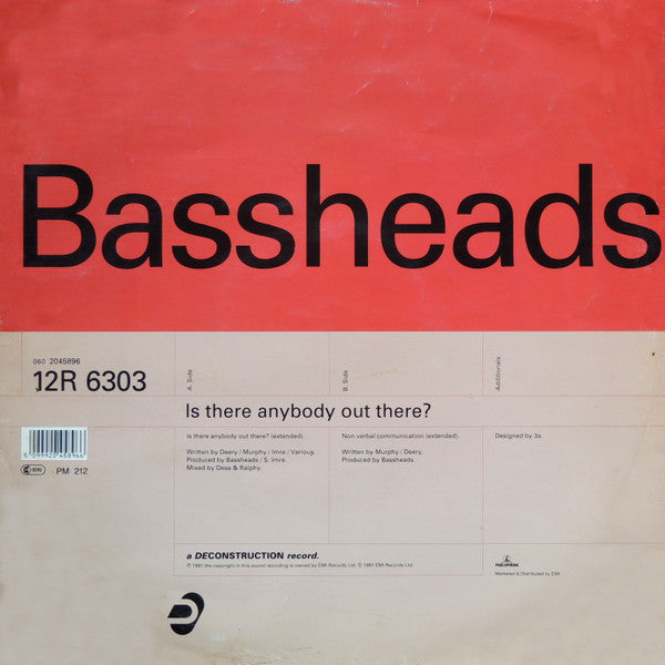 Bassheads – Is There Anybody Out There? – 1991 – House (vinyl lp)