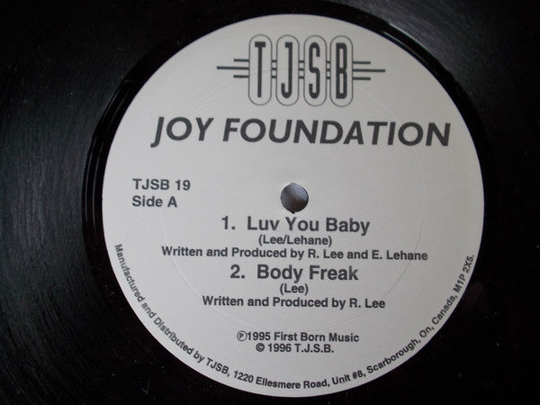 Joy Foundation, Quakerman – Luv You Baby / Schlam Me – 1996 – House (vinyl lp)