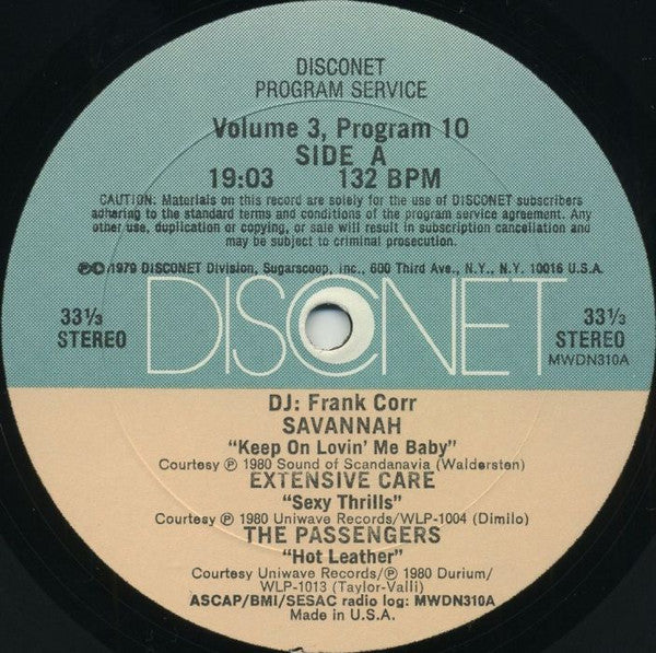 Various – Volume 3 Program 10 – 1980 – Disco (vinyl lp)