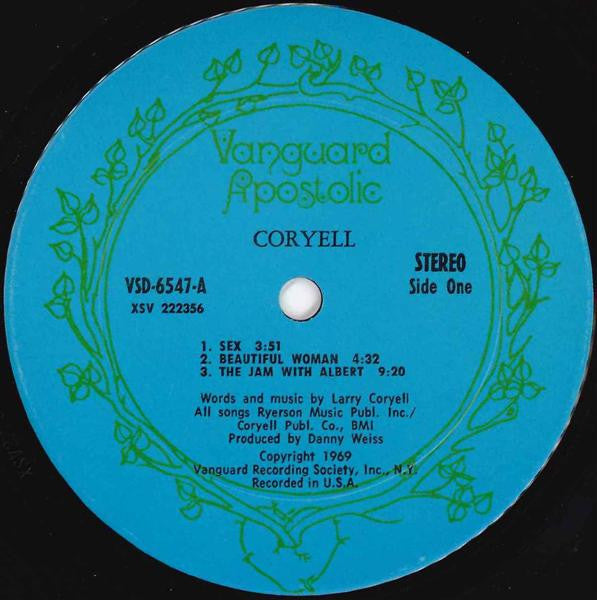 Larry Coryell – Coryell 	Jazz, Rock, Funk / Soul Style: Jazz-Rock, Psychedelic Rock 1969 ( Rare Vinyl)
