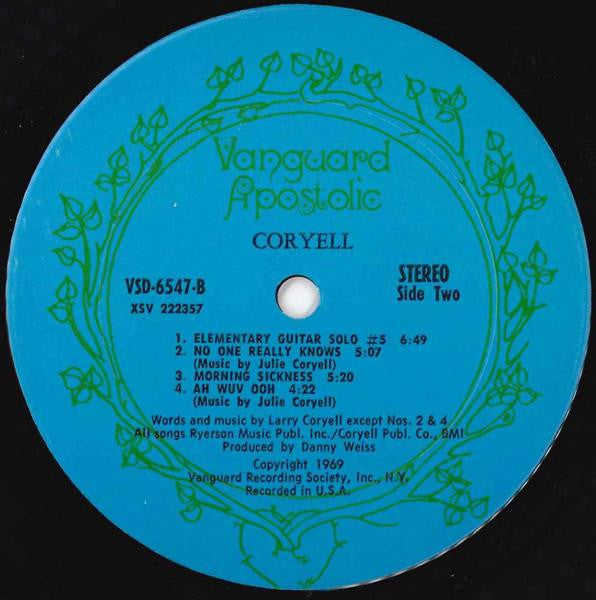 Larry Coryell – Coryell 	Jazz, Rock, Funk / Soul Style: Jazz-Rock, Psychedelic Rock 1969 ( Rare Vinyl)