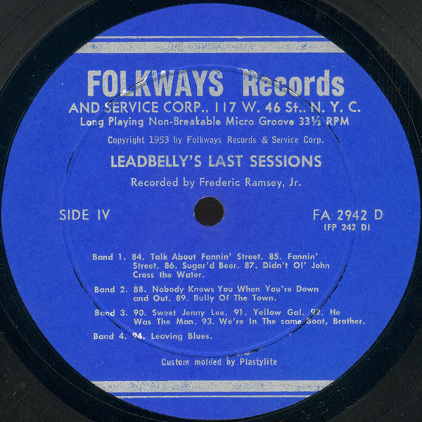 Leadbelly's Last Sessions Volume Two - 2 lps -1953 -Blues, Folk, World, & Country Style: Country Blues, Delta Blues, Folk (Rare Vinyl set)