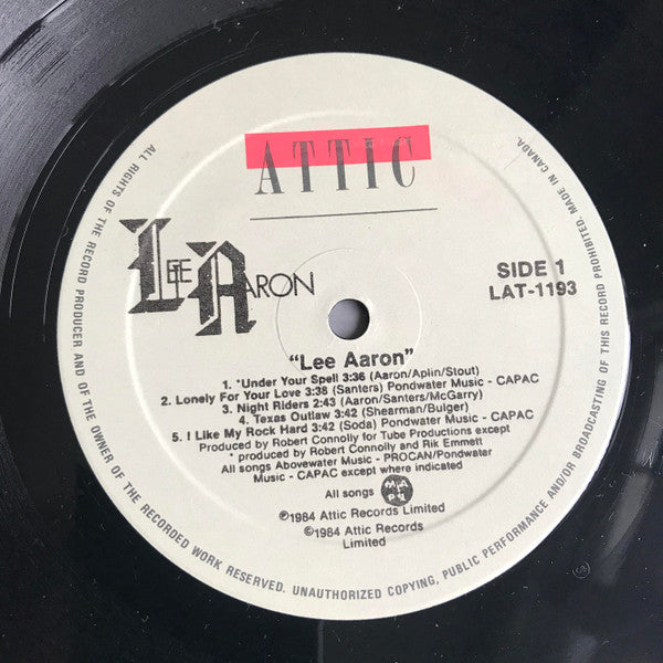 Lee Aaron – Self-Titled (1984) – Canadian Hard Rock / Glam Metal (vInyl) Rare and HTF ! Re issue