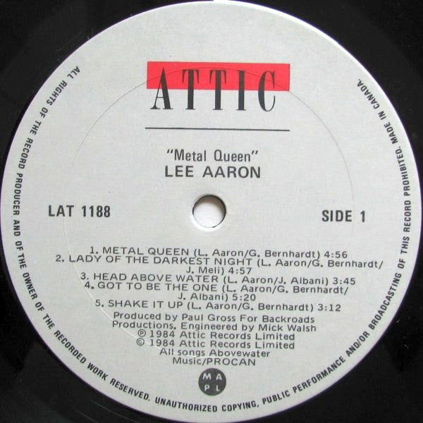 Lee Aaron – Metal Queen – Canadian Heavy Metal Icon (vinyl) Excellent and HTF