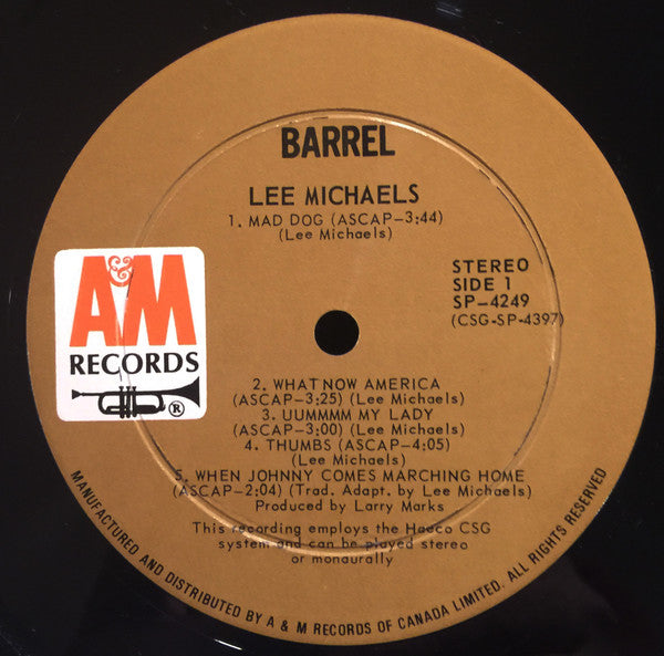 Lee Michael Barrel - 1970 - Folk Rock, Psychedelic Rock (vinyl)