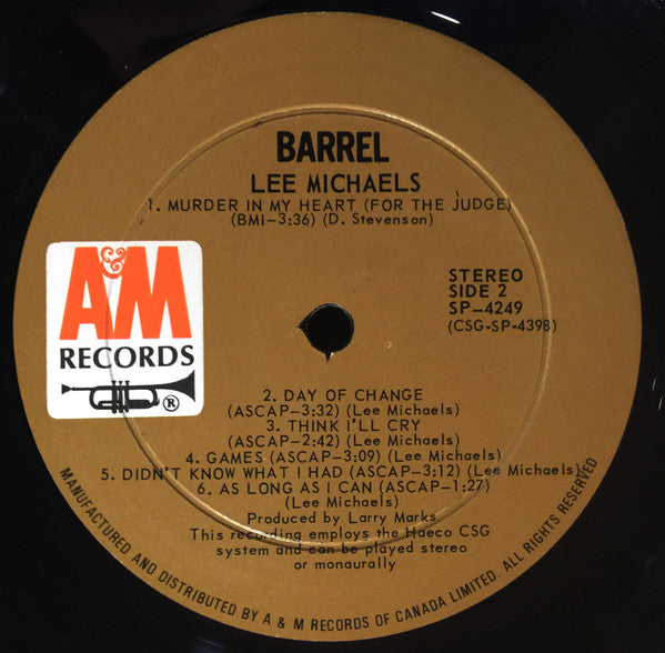 Lee Michael Barrel - 1970 - Folk Rock, Psychedelic Rock (vinyl)