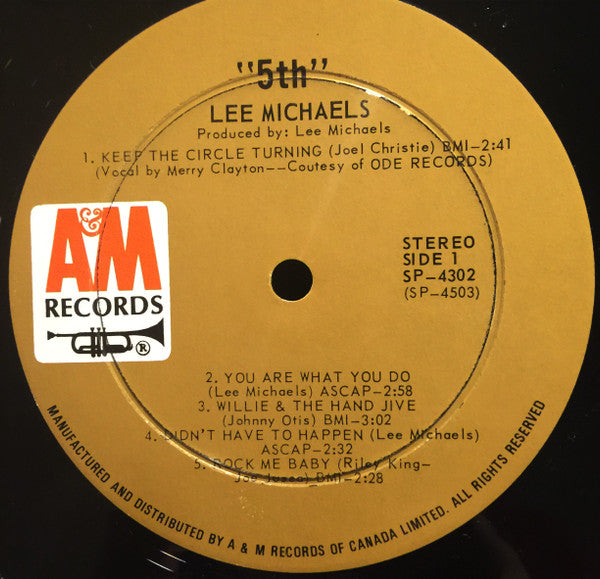 Lee Michaels ‎– 5th -1971-  Classic Rock (vinyl) excellent vinyl