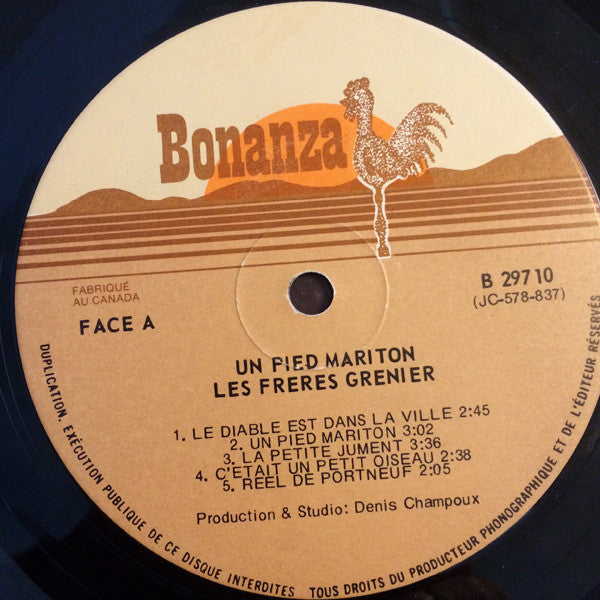 Les Frères Grenier – Un Pied Mariton - 1978- Folk (vinyl)