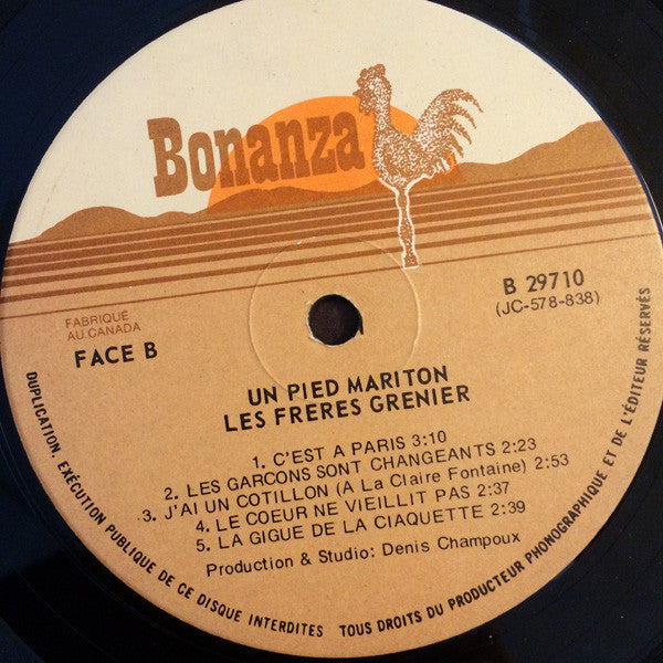 Les Frères Grenier – Un Pied Mariton - 1978- Folk (vinyl)