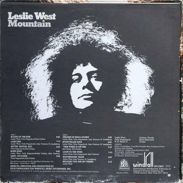 Leslie West – Mountain - 1969-	Hard Rock, Classic Rock (Vinyl) Near Mint Copy